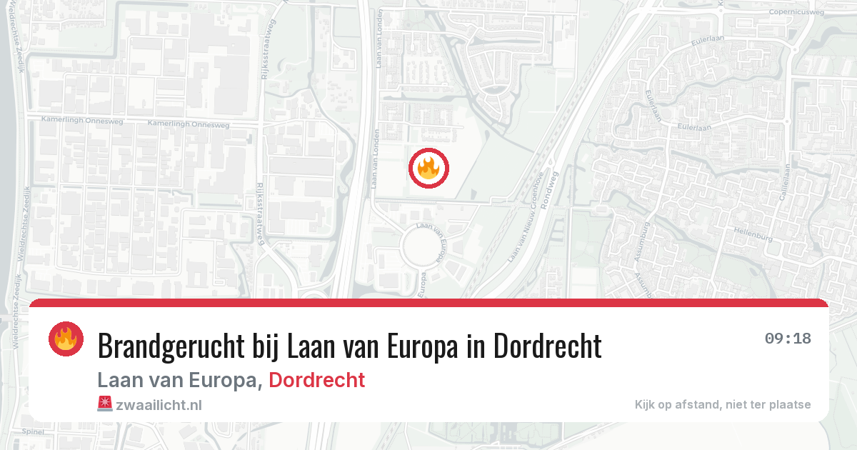 Brandgerucht bij Laan van Europa in Dordrecht — 7 mei 2026
