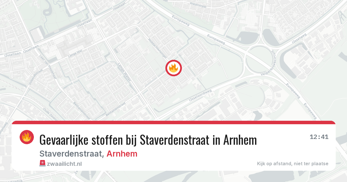 Gevaarlijke stoffen bij Staverdenstraat in Arnhem — 5 aug 2026
