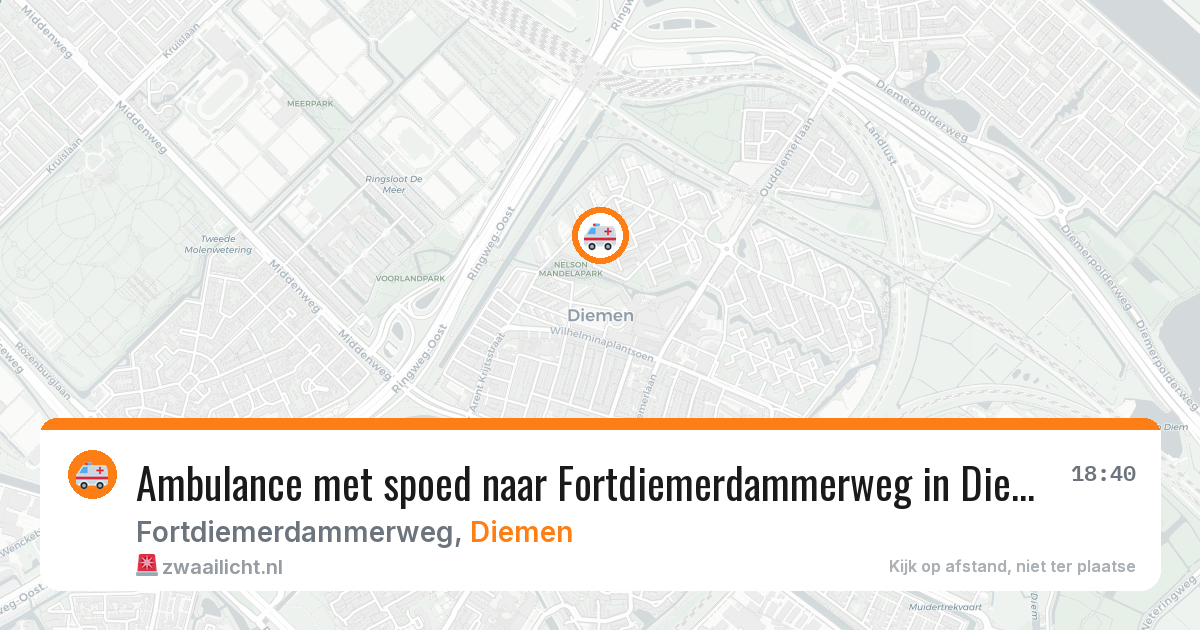 Ambulance met spoed naar Fortdiemerdammerweg in Diemen — 27 mei 2026