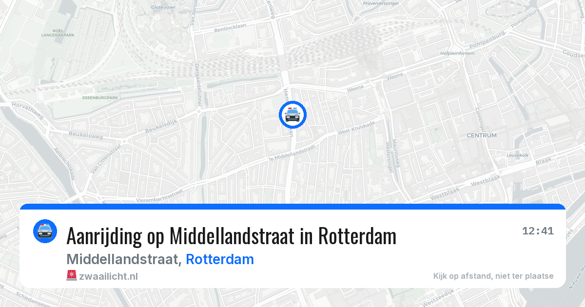 Aanrijding op Middellandstraat in Rotterdam — 25 mrt 2026