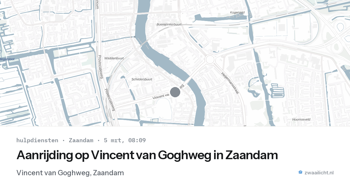 Aanrijding op Vincent van Goghweg in Zaandam — 5 mrt 2026