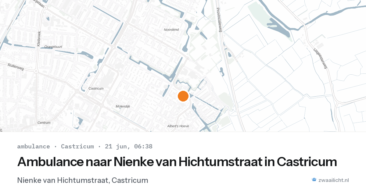 Ambulance naar Nienke van Hichtumstraat in Castricum — 21 jun 2026