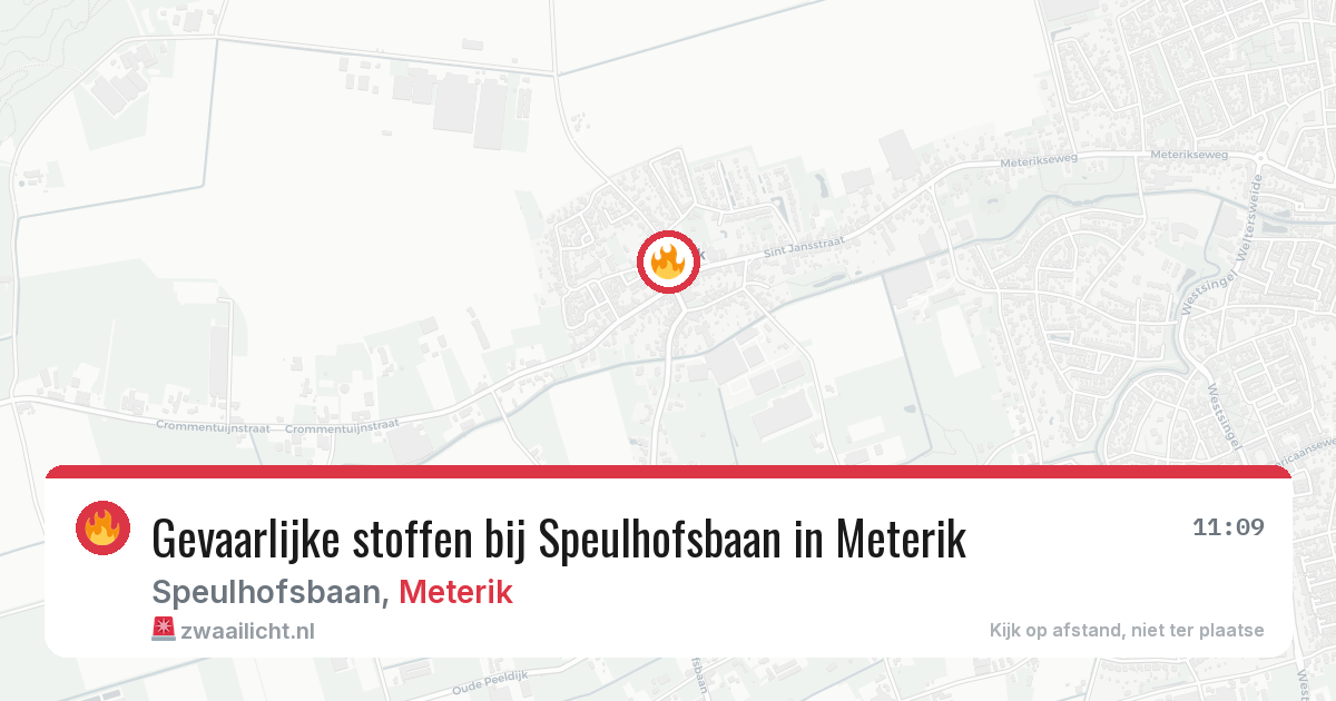 Gevaarlijke stoffen bij Speulhofsbaan in Meterik — 9 jun 2026
