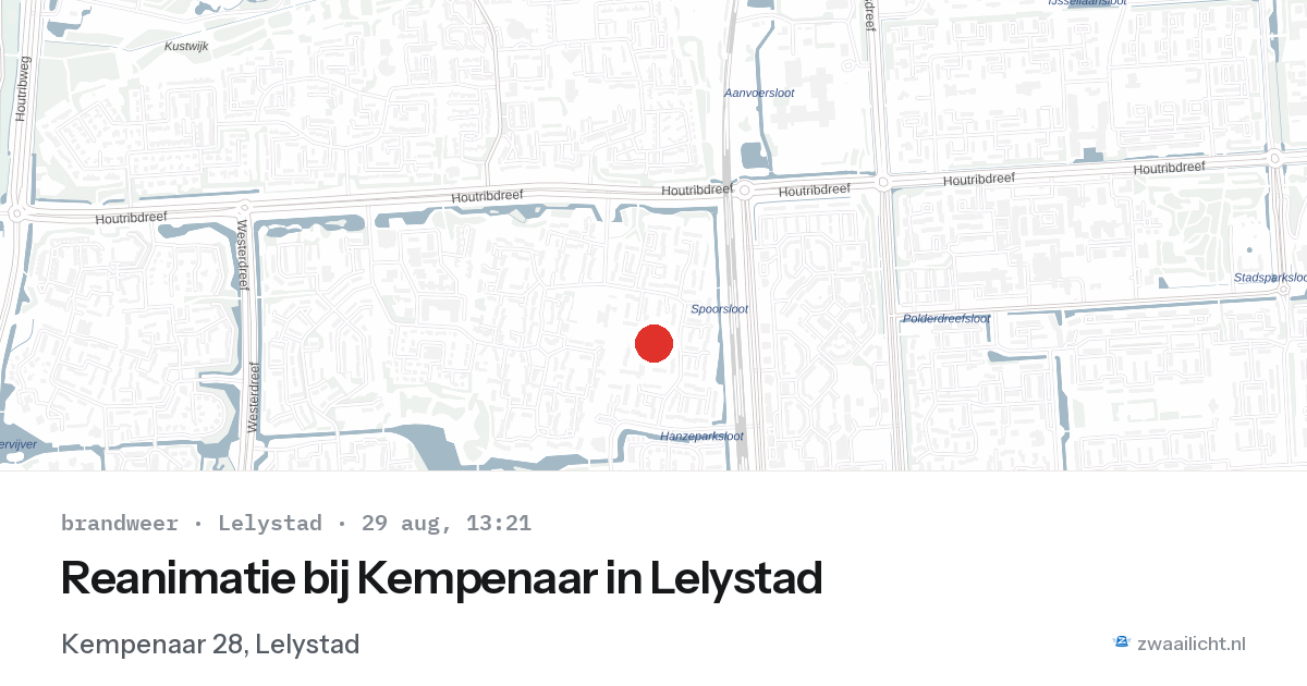 Reanimatie bij Kempenaar in Lelystad — 29 aug 2026