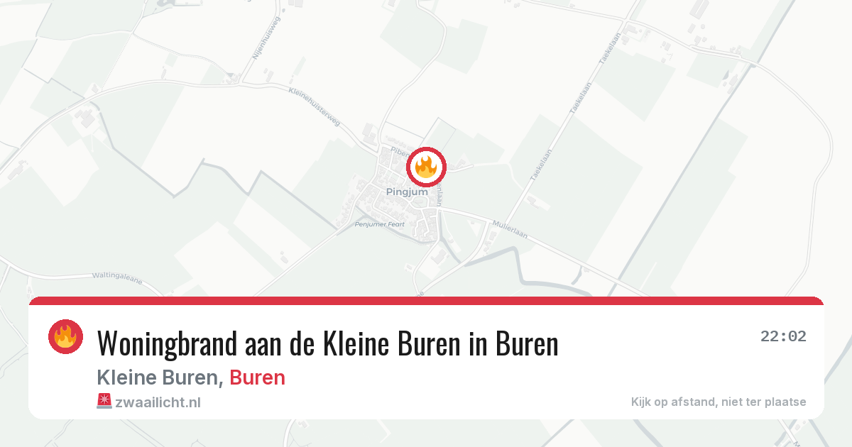 Woningbrand aan de Kleine Buren in Buren — 26 jun 2026