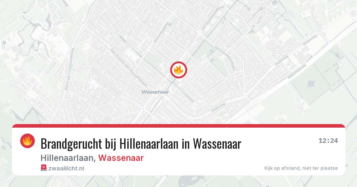 Brandgerucht bij Hillenaarlaan in Wassenaar — 12 jul 2026