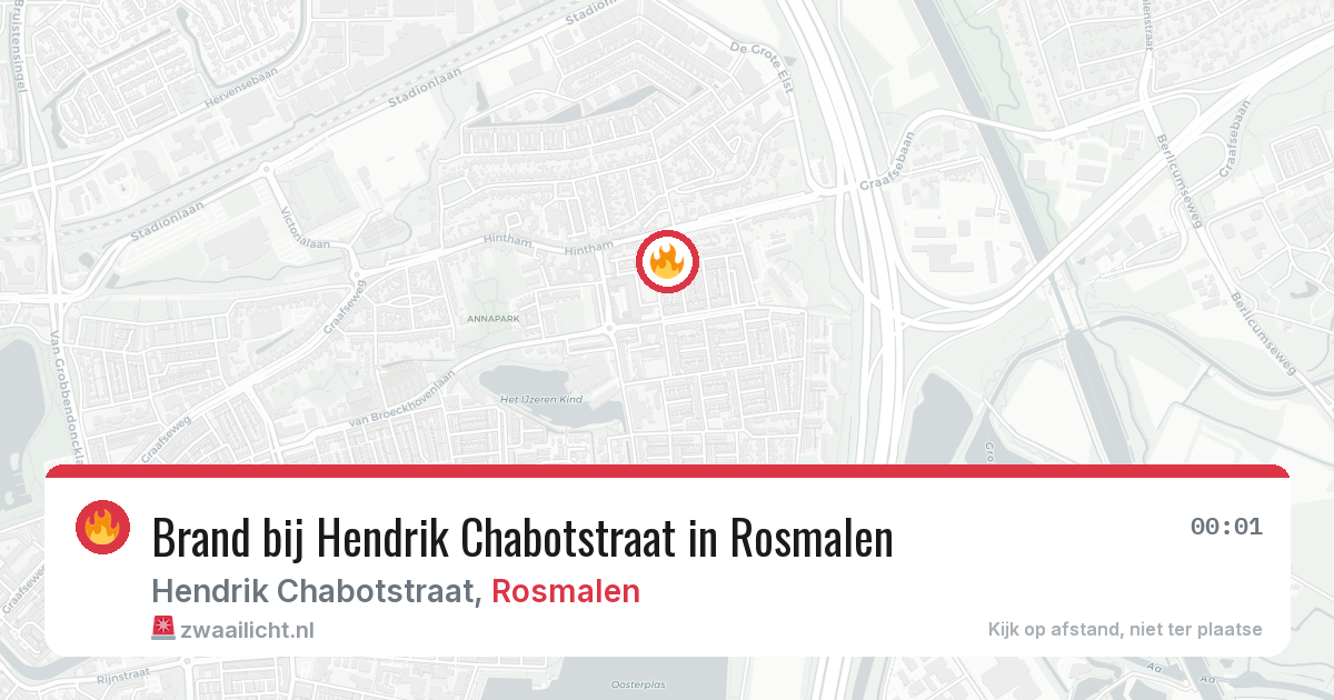 Brand bij Hendrik Chabotstraat in Rosmalen — 1 jul 2026