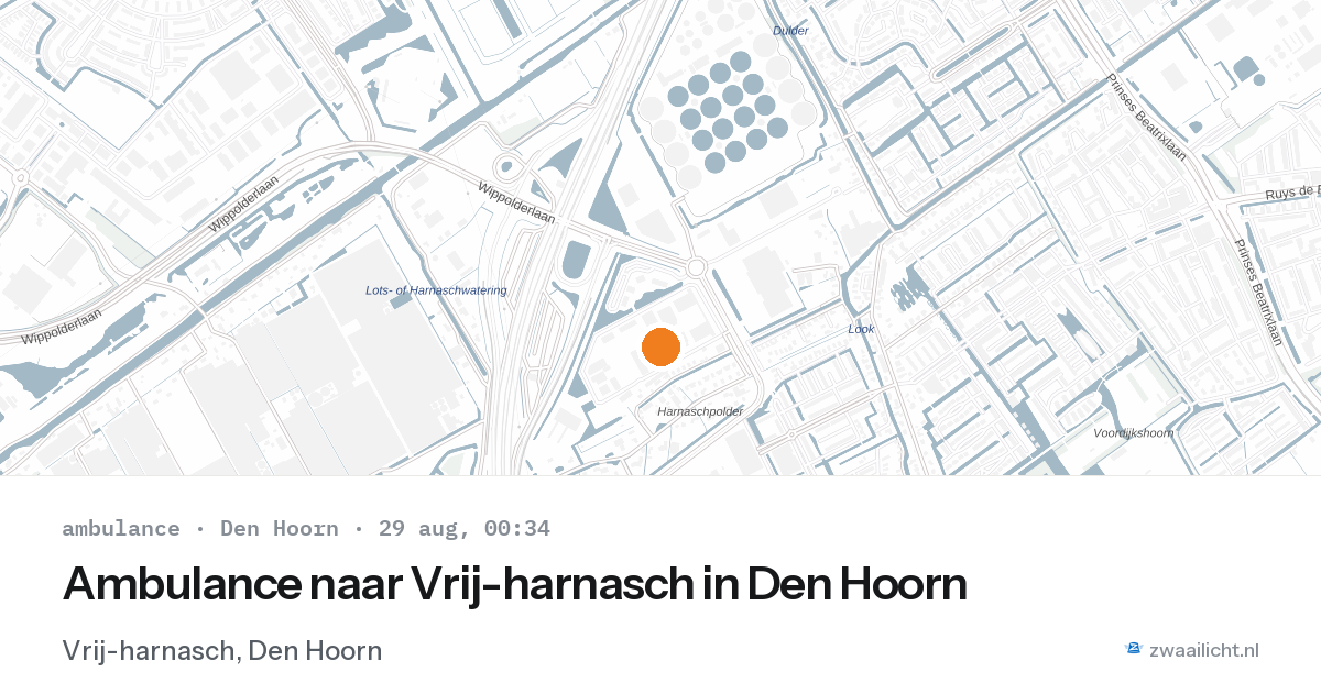 Ambulance naar Vrij-harnasch in Den Hoorn — 28 aug 2026