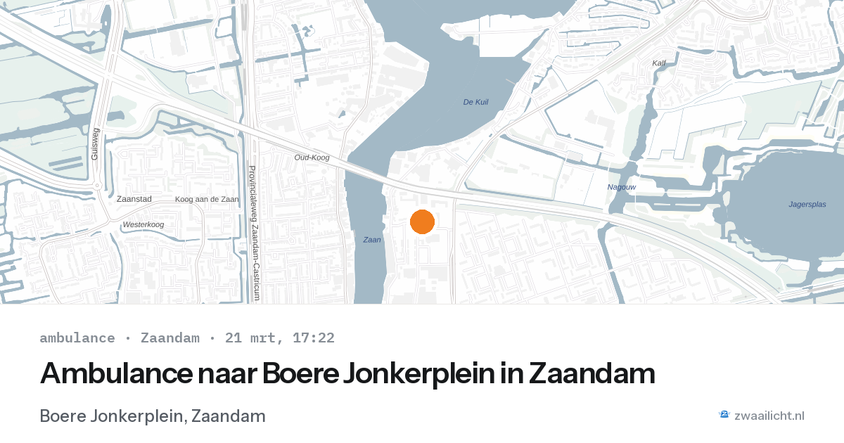 Ambulance naar Boere Jonkerplein in Zaandam — 21 mrt 2026