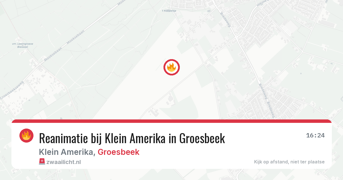 Reanimatie bij Klein Amerika in Groesbeek — 7 jun 2026