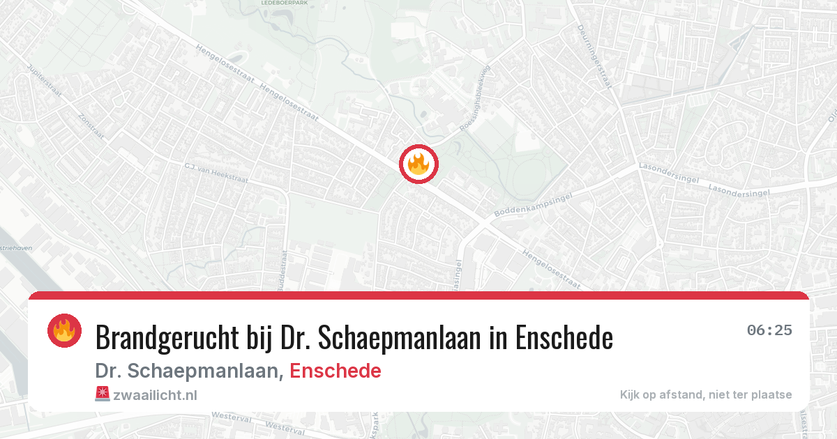 Brandgerucht bij Dr. Schaepmanlaan in Enschede — 1 aug 2026