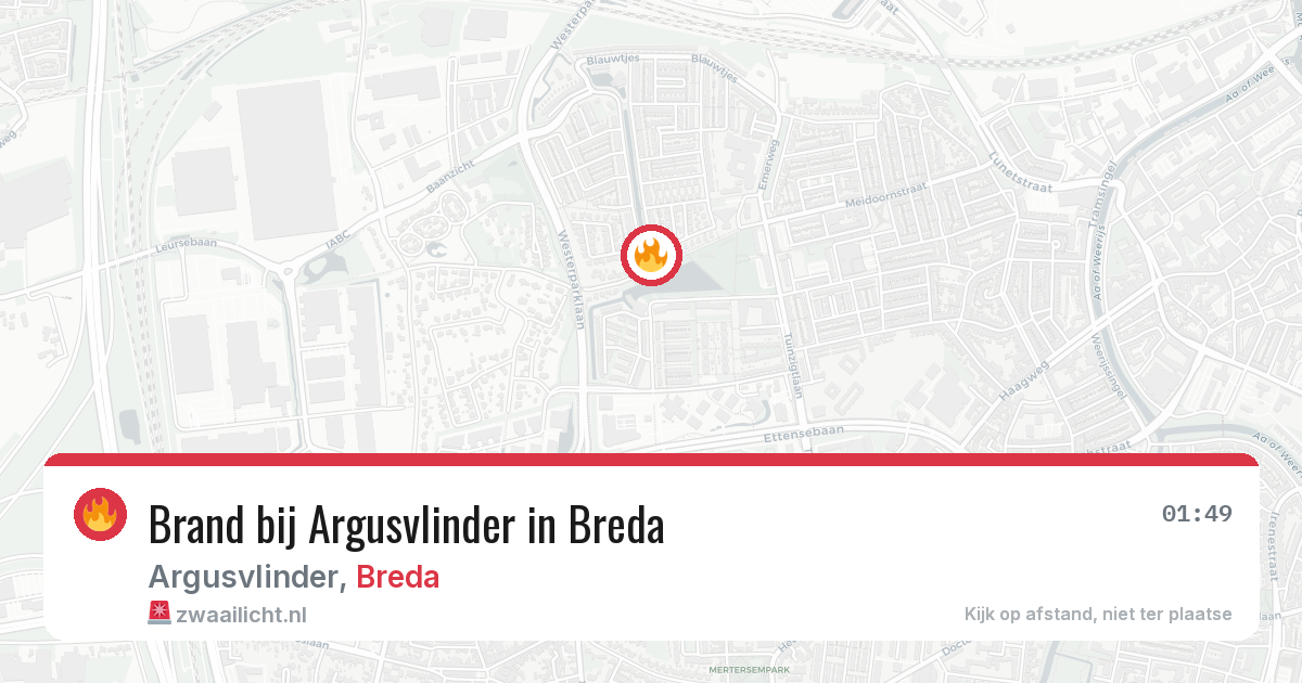 Brand bij Argusvlinder in Breda — 6 aug 2026
