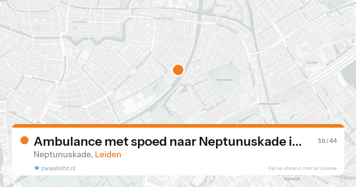 Ambulance met spoed naar Neptunuskade in Leiden — 15 aug 2026