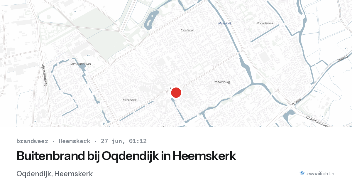 Buitenbrand bij Oqdendijk in Heemskerk — 26 jun 2026