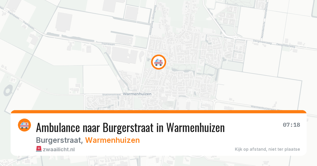 Ambulance naar Burgerstraat in Warmenhuizen — 23 mrt 2026