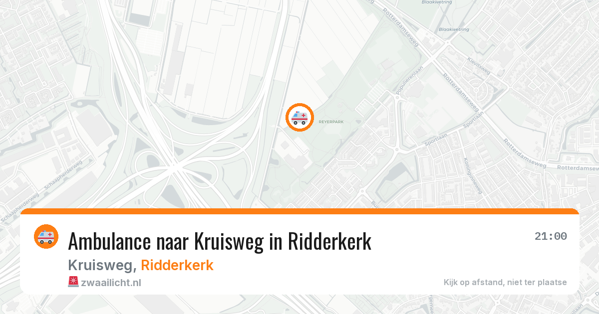 Ambulance naar Kruisweg in Ridderkerk — 23 mei 2026