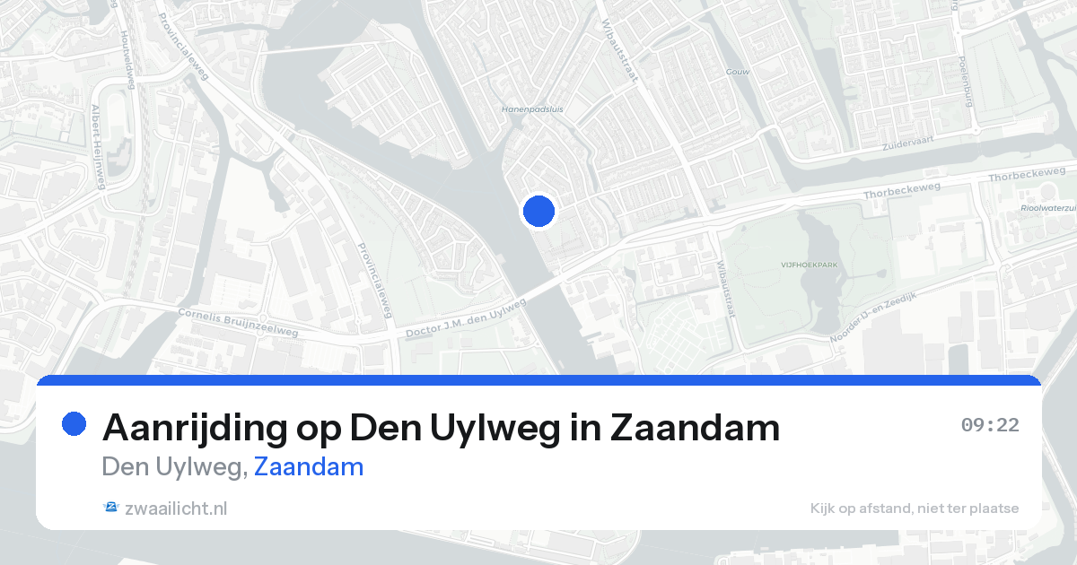 Aanrijding op Den Uylweg in Zaandam — 15 aug 2026