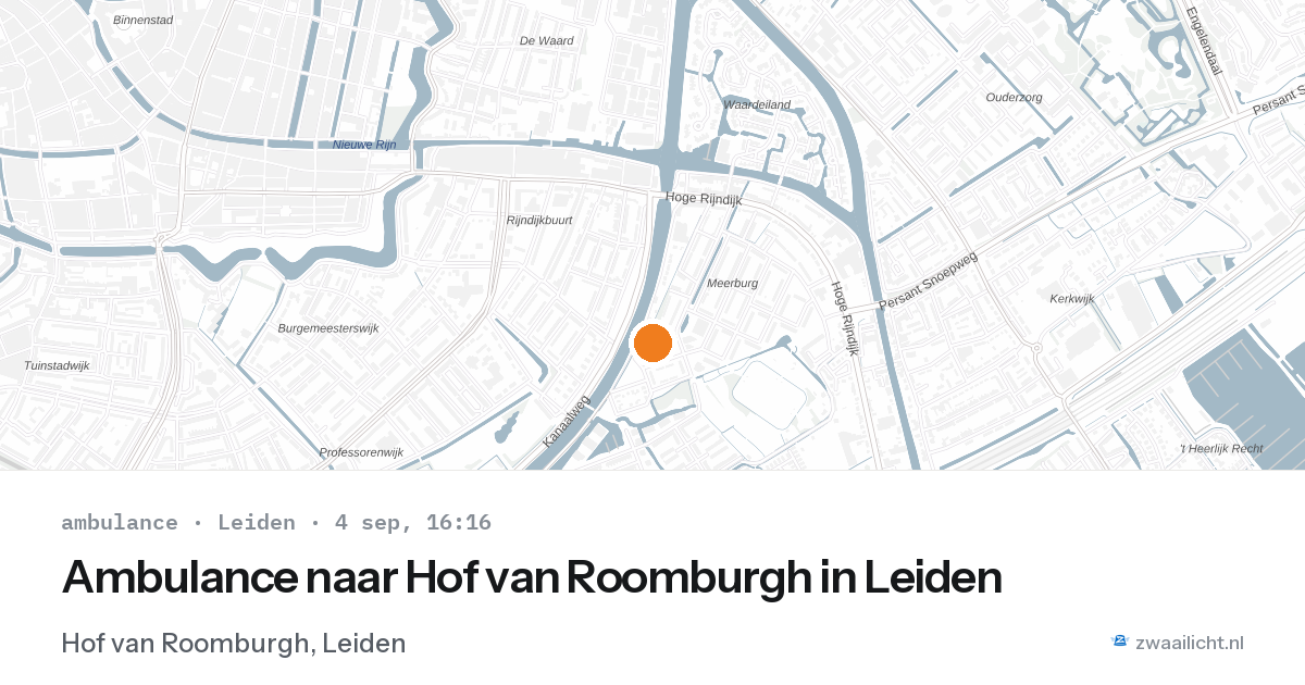 Ambulance naar Hof van Roomburgh in Leiden — 4 sep 2026