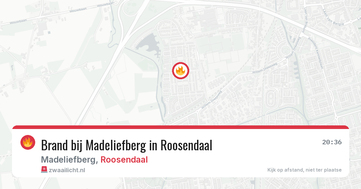 Brand bij Madeliefberg in Roosendaal — 2 aug 2026
