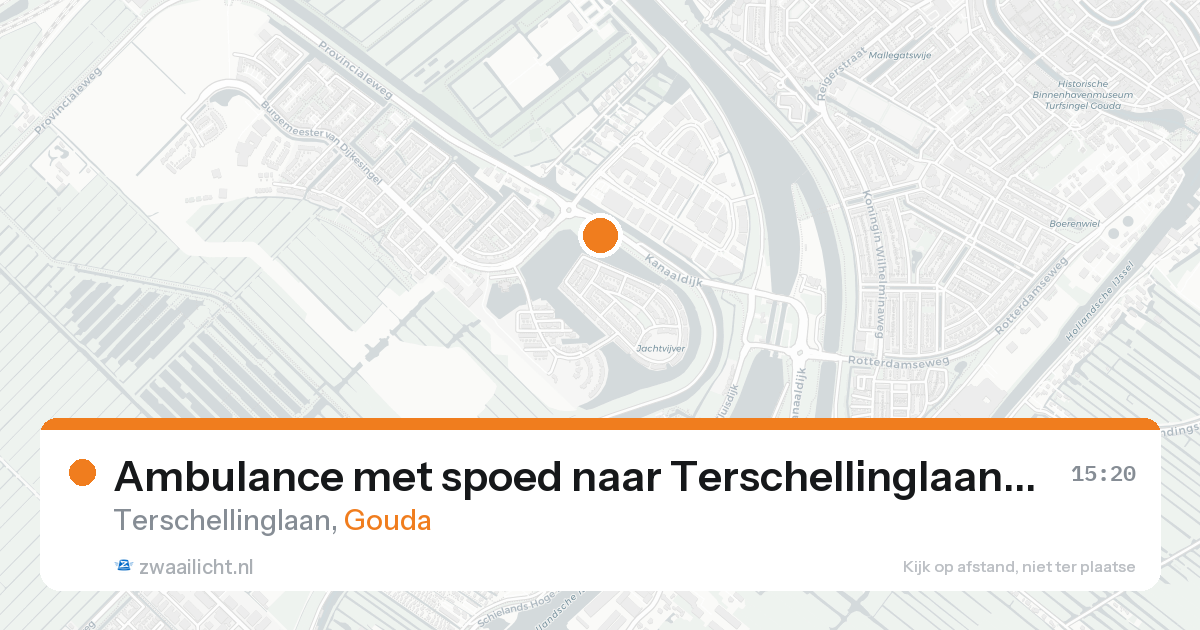 Ambulance met spoed naar Terschellinglaan in Gouda — 15 mei 2026