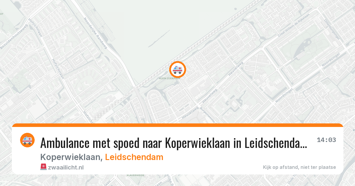Ambulance met spoed naar Koperwieklaan in Leidschendam — 27 mrt 2026