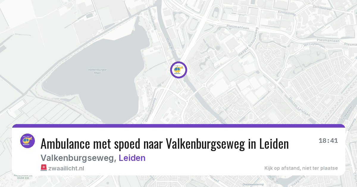 Ambulance met spoed naar Valkenburgseweg in Leiden — 19 jun 2026
