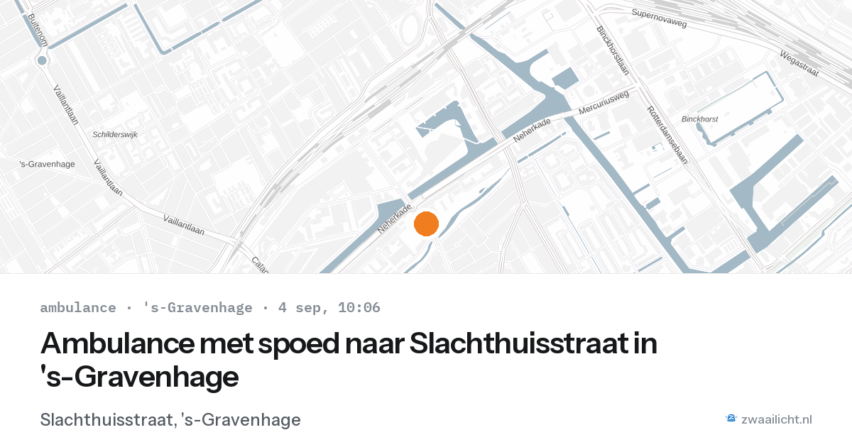 Ambulance met spoed naar Slachthuisstraat in 's-Gravenhage — 4 sep 2026
