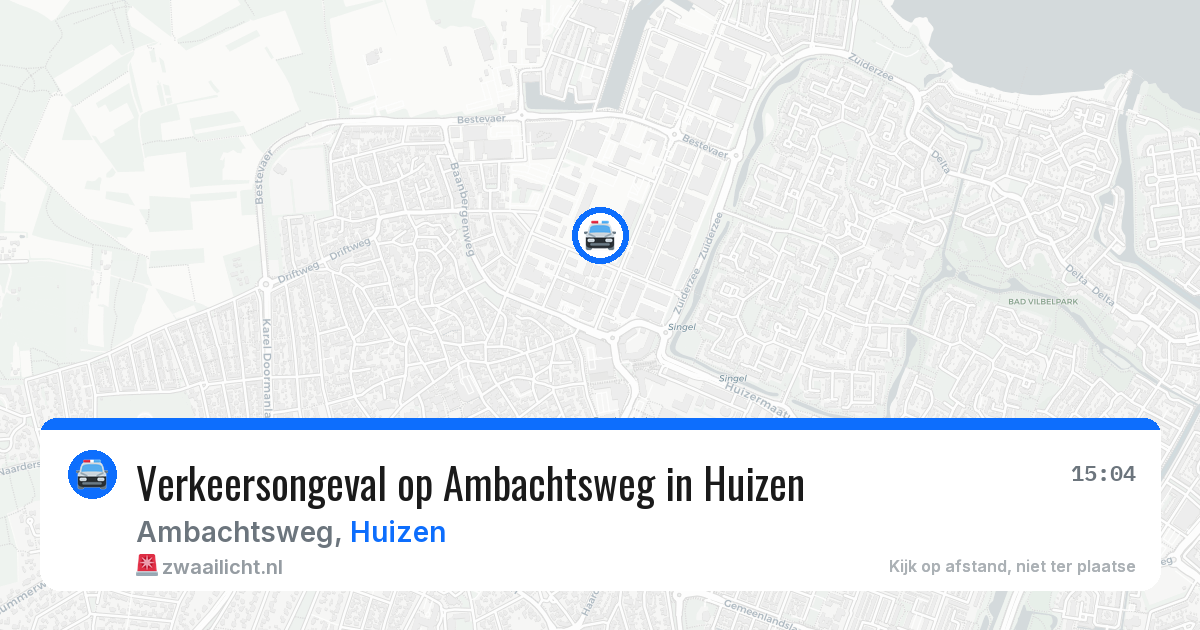Verkeersongeval op Ambachtsweg in Huizen — 24 jan 2026