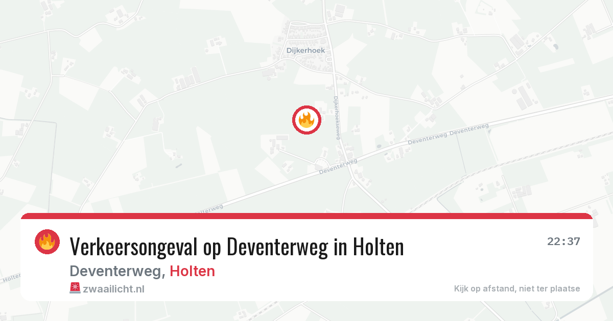 Verkeersongeval op Deventerweg in Holten — 25 jul 2026