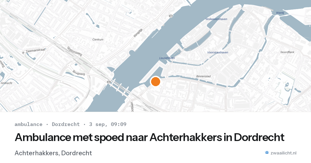 Ambulance met spoed naar Achterhakkers in Dordrecht — 3 sep 2026