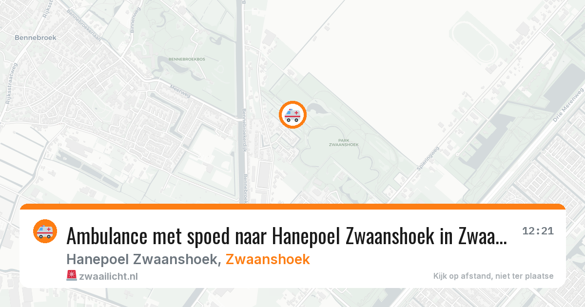 Ambulance met spoed naar Hanepoel Zwaanshoek in Zwaanshoek — 16 jun 2026