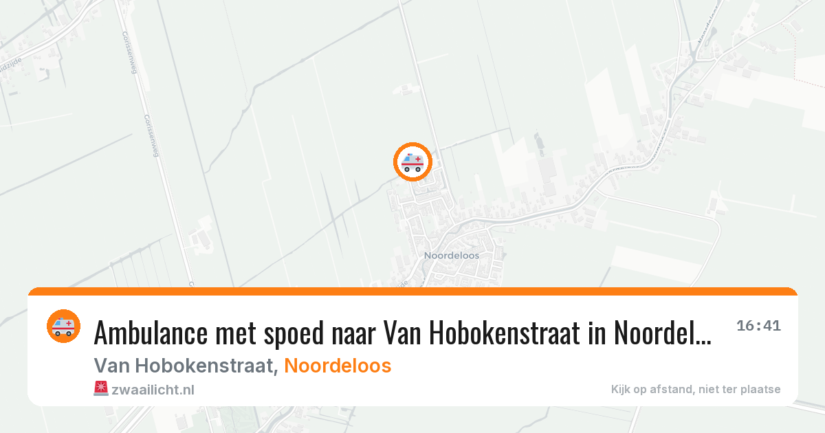 Ambulance met spoed naar Van Hobokenstraat in Noordeloos — 8 jul 2026