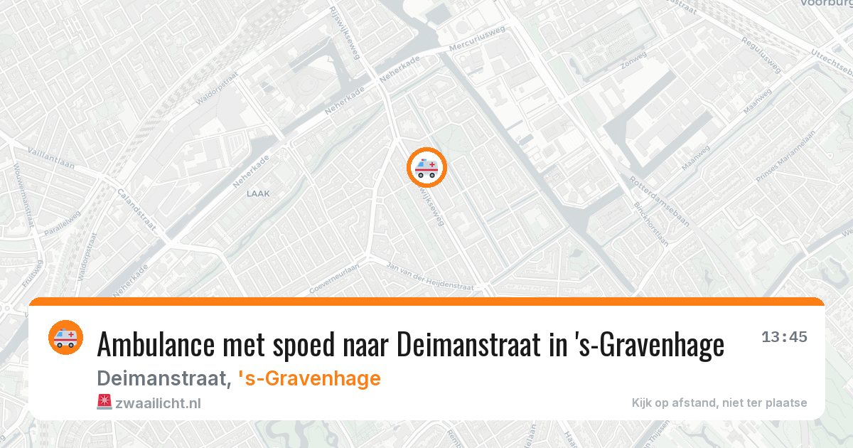 Ambulance met spoed naar Deimanstraat in 's-Gravenhage — 9 apr 2026