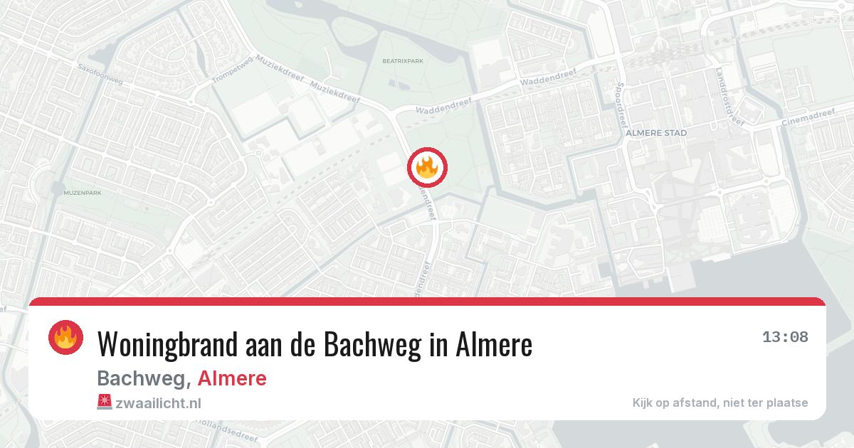 Woningbrand aan de Bachweg in Almere — 18 mrt 2026