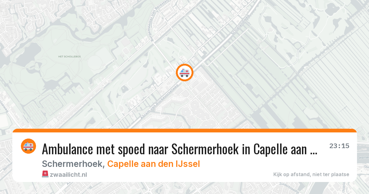 Ambulance met spoed naar Schermerhoek in Capelle aan den IJssel — 22 mrt 2026