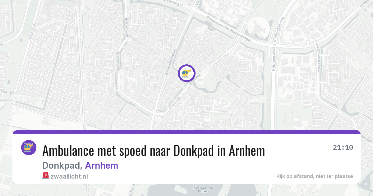 Ambulance met spoed naar Donkpad in Arnhem — 20 jun 2026