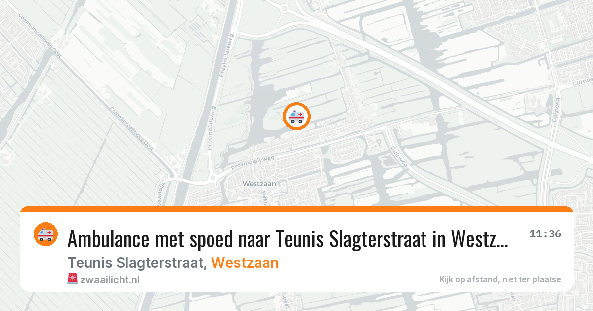 Ambulance met spoed naar Teunis Slagterstraat in Westzaan — 5 jun 2026