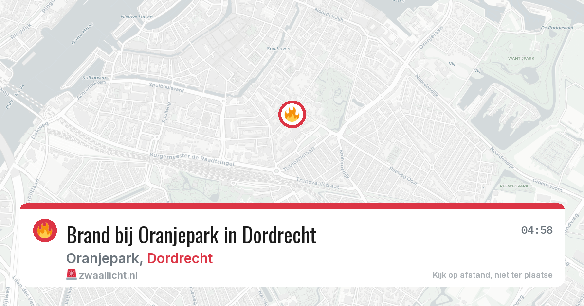 Brand bij Oranjepark in Dordrecht — 2 jul 2026