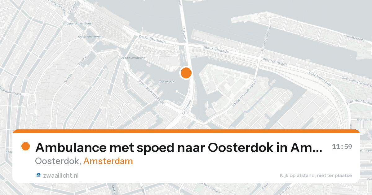 Ambulance met spoed naar Oosterdok in Amsterdam — 16 aug 2026