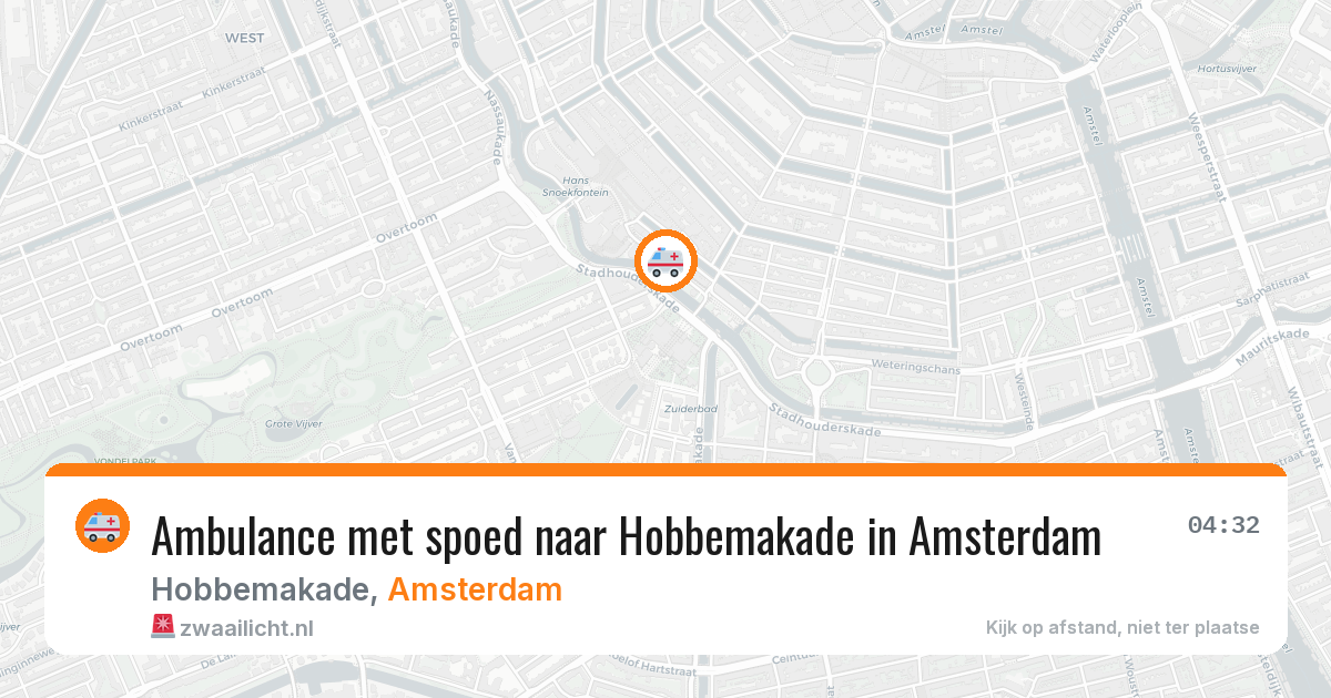 Ambulance met spoed naar Hobbemakade in Amsterdam — 21 jun 2026