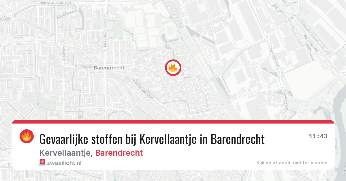Gevaarlijke stoffen bij Kervellaantje in Barendrecht — 1 jul 2026