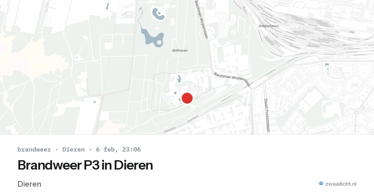 Brandweer P3 in Dieren — 6 feb 2026 | 🚨 Zwaailicht.nl