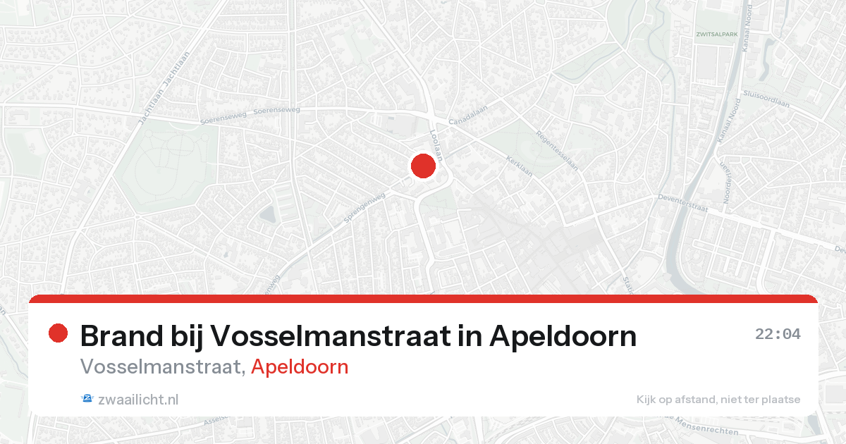 Brand bij Vosselmanstraat in Apeldoorn — 21 aug 2026