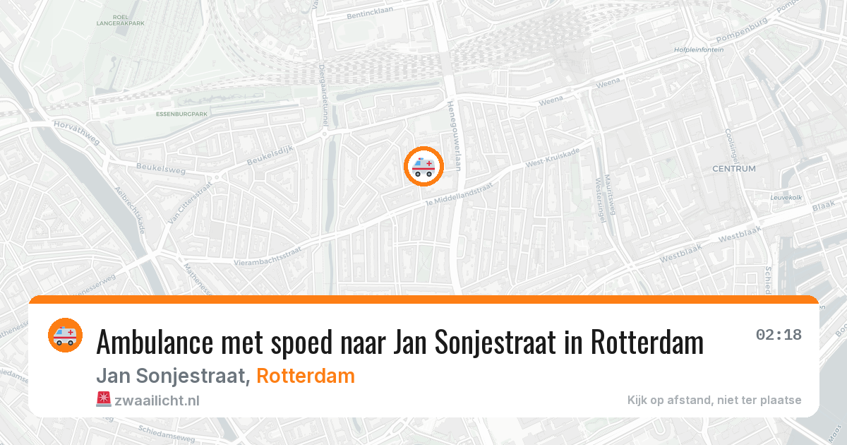 Ambulance met spoed naar Jan Sonjestraat in Rotterdam — 26 jun 2026