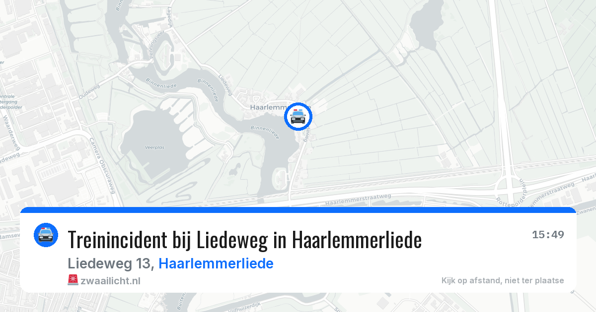 Treinincident bij Liedeweg in Haarlemmerliede — 11 mei 2026