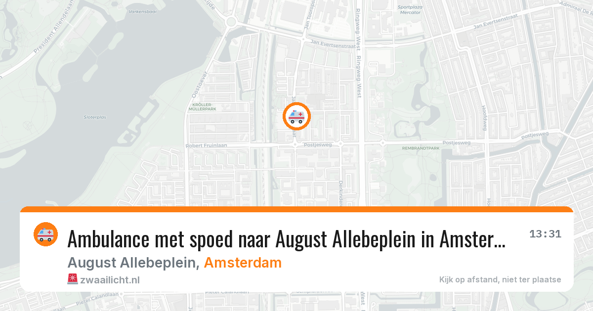 Ambulance met spoed naar August Allebeplein in Amsterdam — 26 mrt 2026