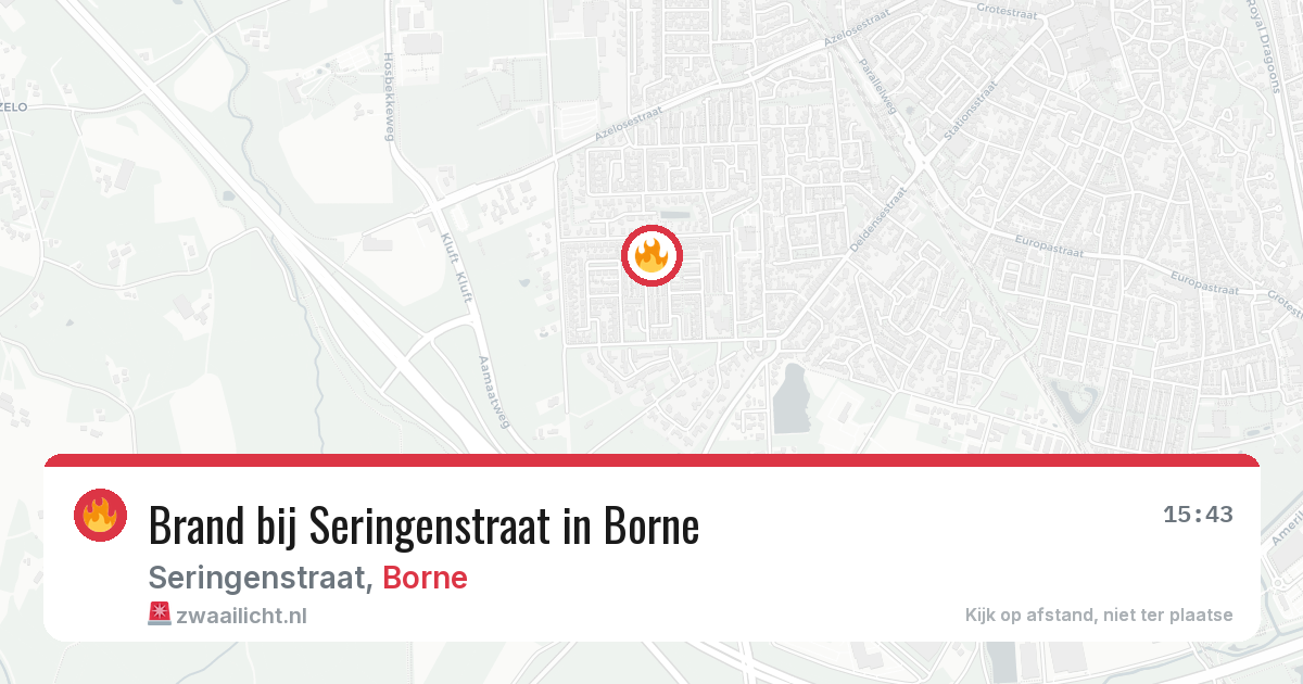Brand bij Seringenstraat in Borne — 8 aug 2026