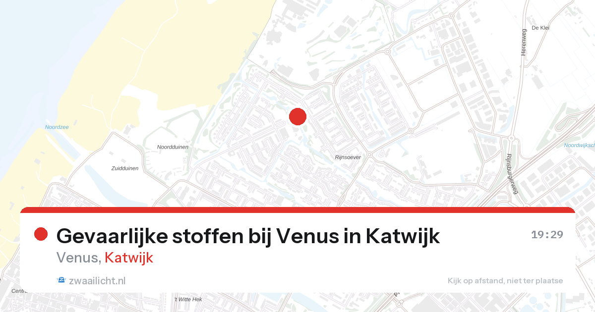 Gevaarlijke stoffen bij Venus in Katwijk — 5 mrt 2026