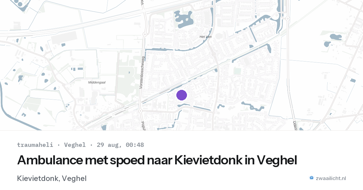 Ambulance met spoed naar Kievietdonk in Veghel — 28 aug 2026