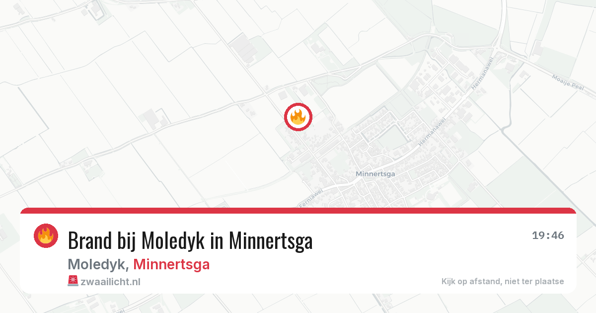 Brand bij Moledyk in Minnertsga — 23 jul 2026